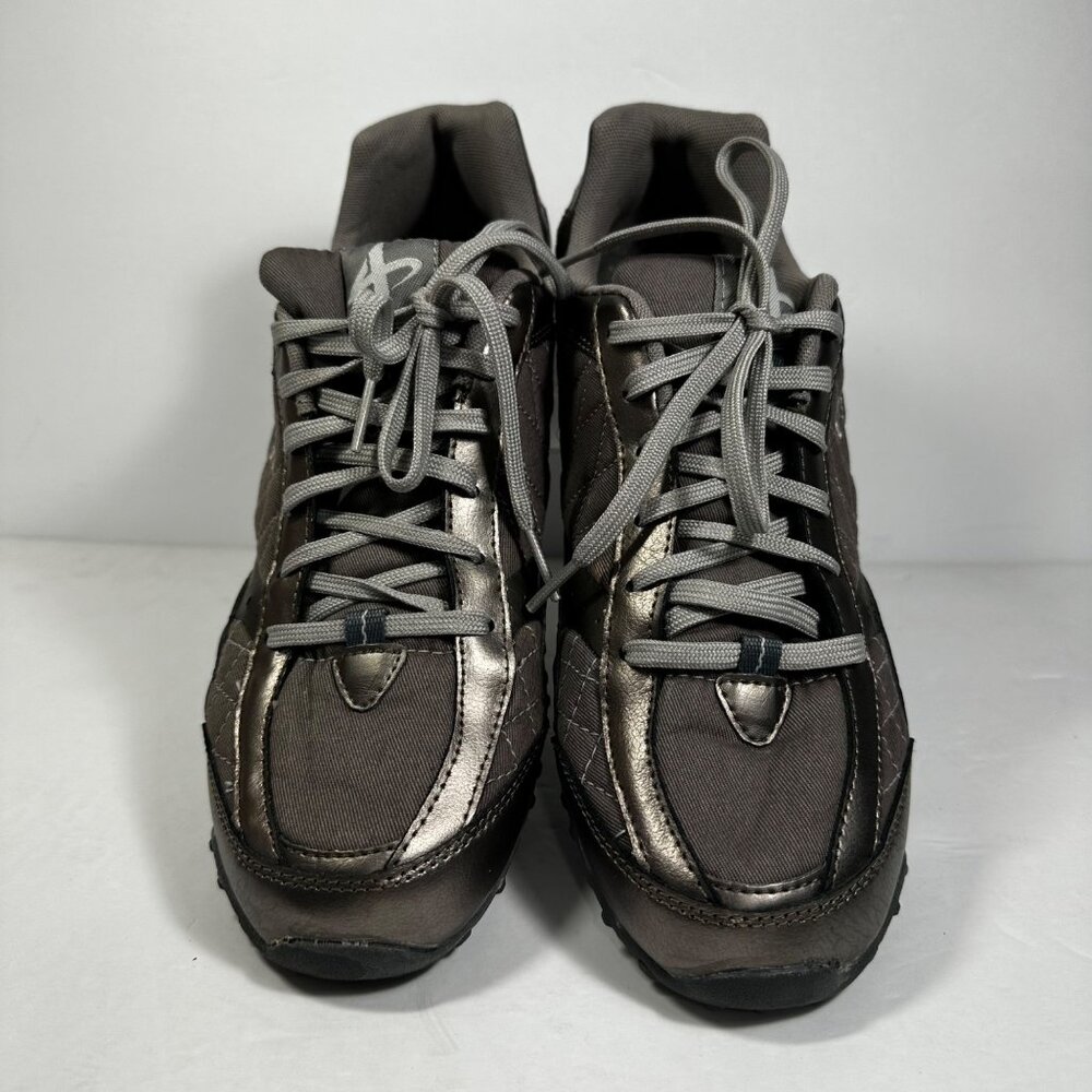 Athletech Women's Pewter Metallic Non-Marking Sneakers 9.5M Leather Whimsical - Picture 5 of 11